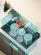 Left Side Sink 304 Stainless Steel Large Single Sink Honeycomb Embossed Kitchen Household under Counter Basin