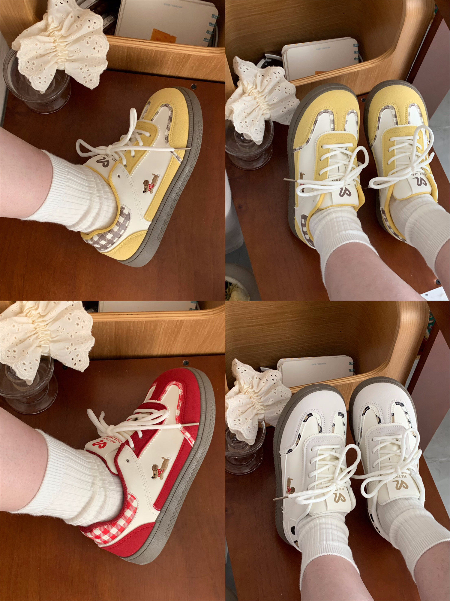 2026 Spring New German-Style Sneakers for Women, Korean Niche Embroidered Student Sports Casual Shoes, Versatile White Shoes