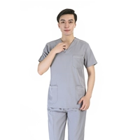 Весна и осень Encrypted Model 016 Мужская серая с коротким рукавом