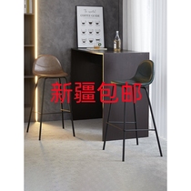 Xinjiang light luxury bar chair home island bar chair backrest high stool modern simple front desk bar chair collection