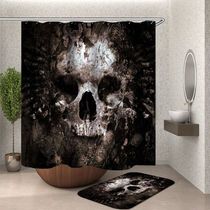Scary Rusty Rotten Skull Halloween Pattern for Shower