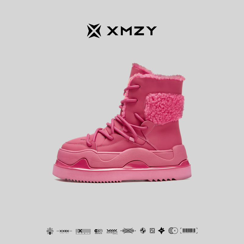 [Celebrity Style] Xmzy2026 Winter New Original Fashion Design Warm Pure Wool Thickened Snow Boots for Women