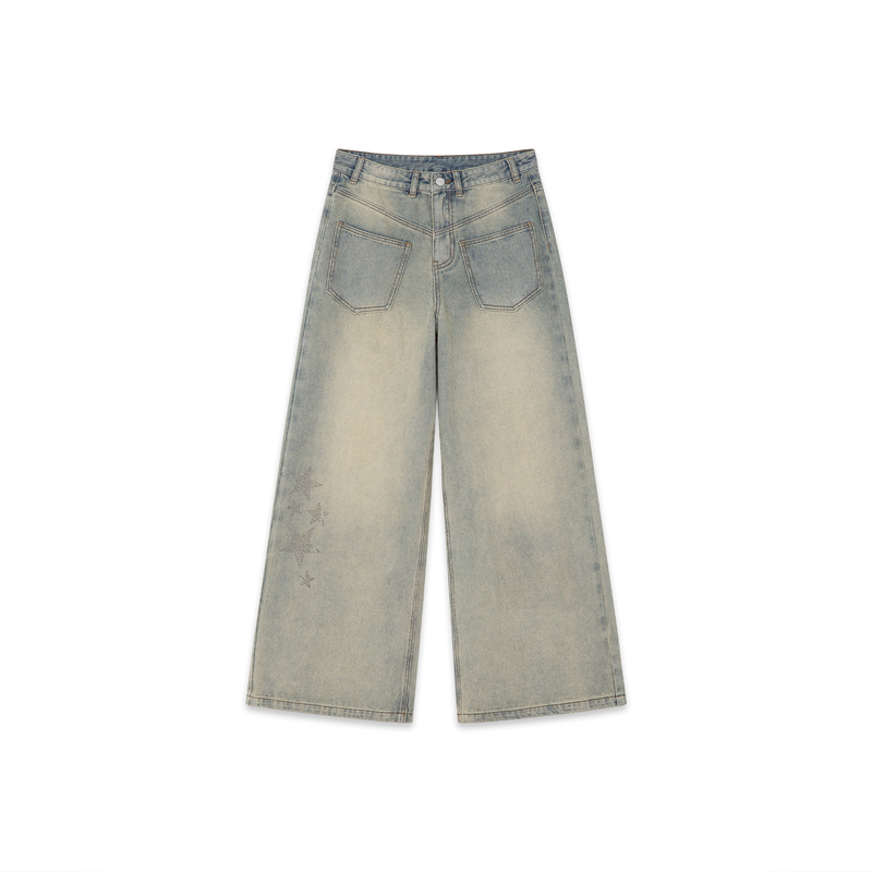 Gost Trendy Brand Rhinestone Distressed Denim Pants