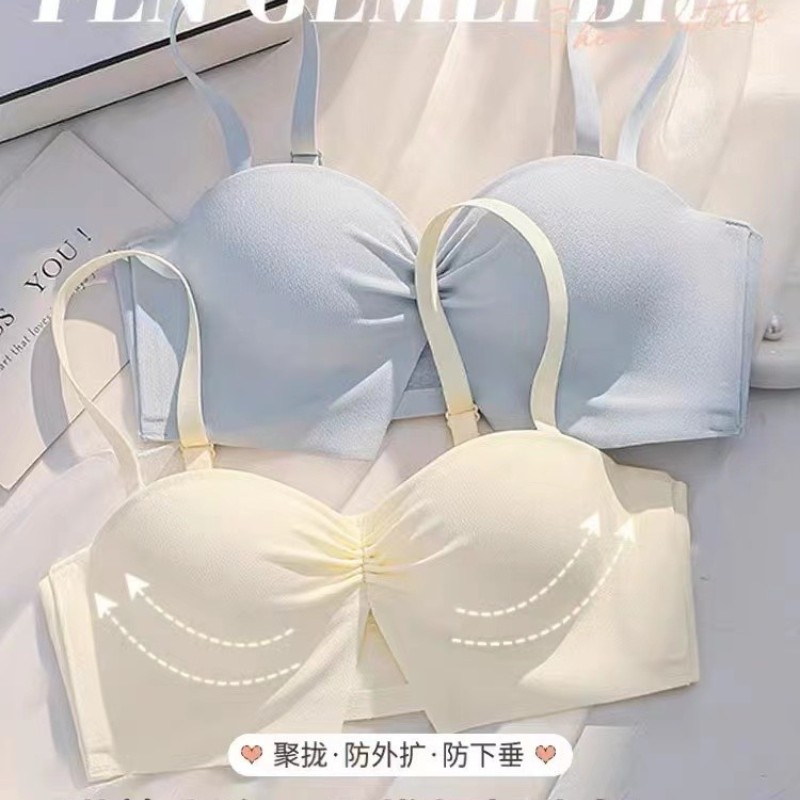 Multi-Love Cat Official Flagship Store Halfcup Lingerie Women Poly-Pine Breasts Bra Women No Steel Ring No Marks Summer-Taobao