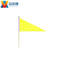 An Xiaoxia triangular hand-cranked solid pole small colorful flag 14x21cm hand-cranked command referee flag 100-sided yellow