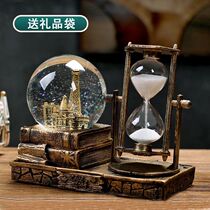 Harry Potter Crystal Ball Music Box Sandglass Timer Creative Ornaments Retro Home Decoration Tower Girls