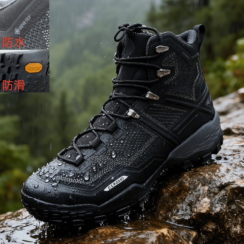 Daxiang's New Autumn and Winter Men's High-Top Outdoor Waterproof, Non-Slip, Wear-Resistant Hiking Shoes, Breathable, Lightweight, Windproof Hiking Shoes