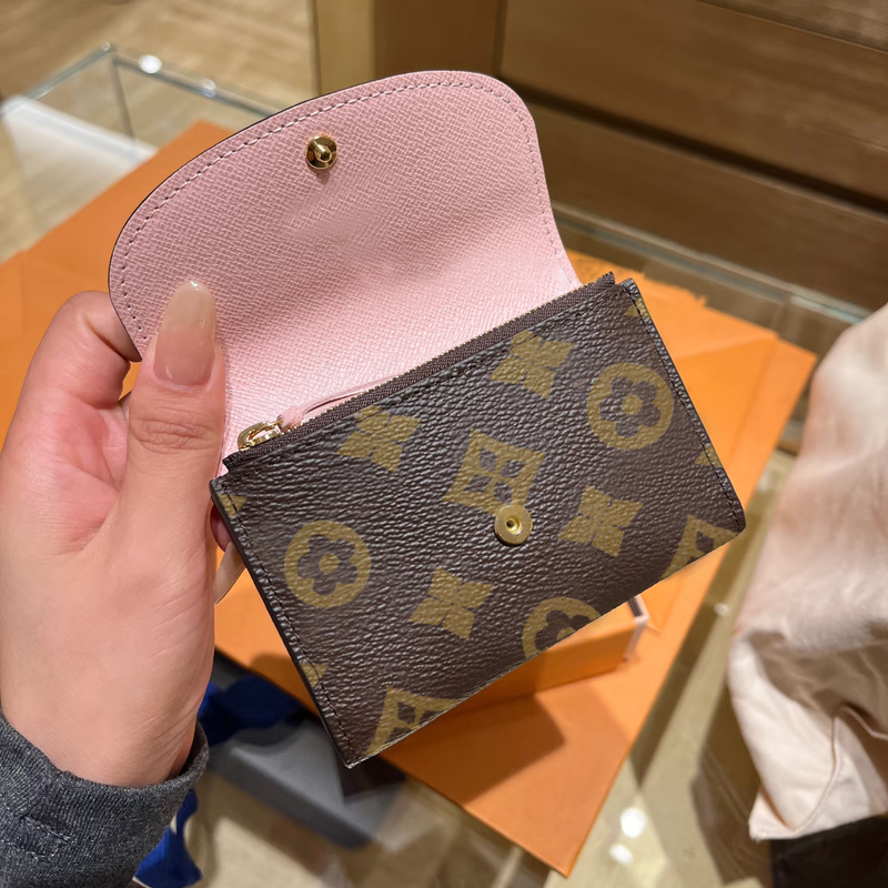 2026 New Model Genuine Leather Women's Short Wallet Printed Coin Purse Simple Bi-Fold Flip Coin Purse 80% off Card Holder