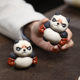 Handmade purple sand boxing giant panda tea pet small ornaments Kung Fu tea set tea toy boutique can be raised tea tray tea table decoration