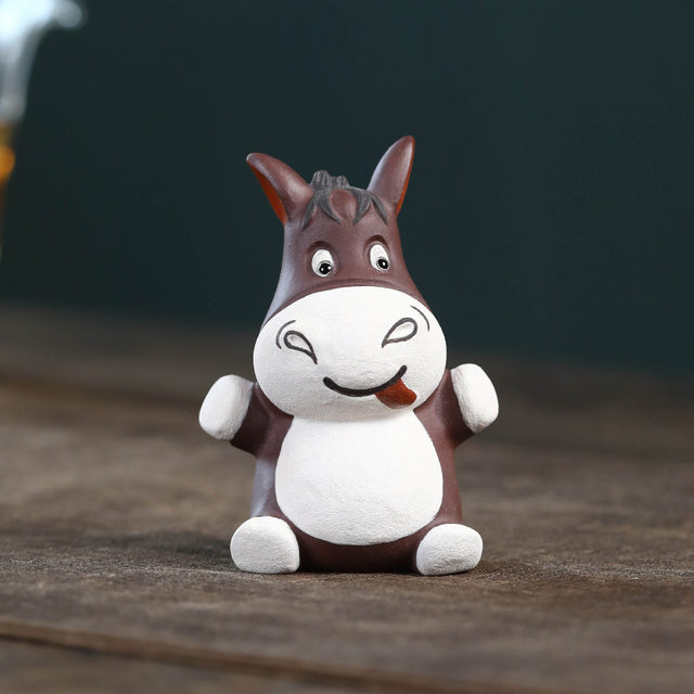 Yixing creative purple sand animal horse tea pet donkey small ornaments tea room tea table decoration Kung Fu tea ceremony tea play