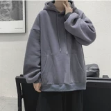 Мужская демисезонная утепленная толстовка с капюшоном, оверсайз, увеличенная толщина