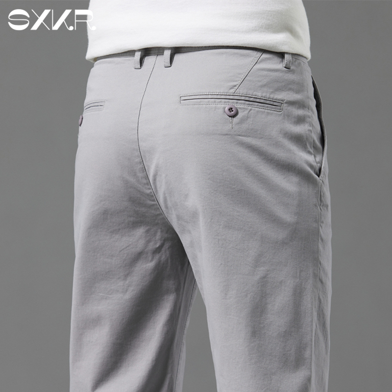 Hong Kong High-End Pure Cotton Casual Pants for Men, 2026 Spring and Summer New Style, Loose Straight-Leg Business Slim-Fit Long Trousers, Trendy