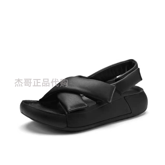 Ecco Women's Sandals, Soft-Soled Puff Shoes, Cross-Strap Thick-Soled Slippers for Outdoor Wear, Como 206653