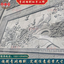Customized blue brick carvings for cultural walls shadow walls flower blossoms rich landscapes reliefs character carvings Chinese style brick carvings refined