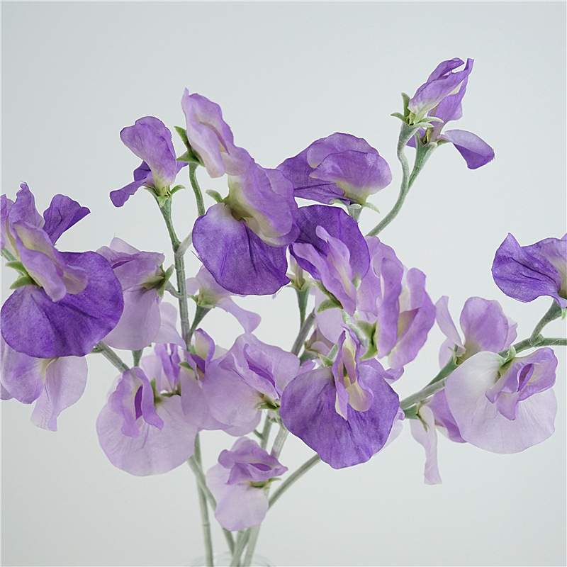 High-Quality Pea Flower Artificial Flower, Fresh Pink and Purple Floral Art, Nordic Style Butterfly Fragrant Pea Designer Wedding Flower