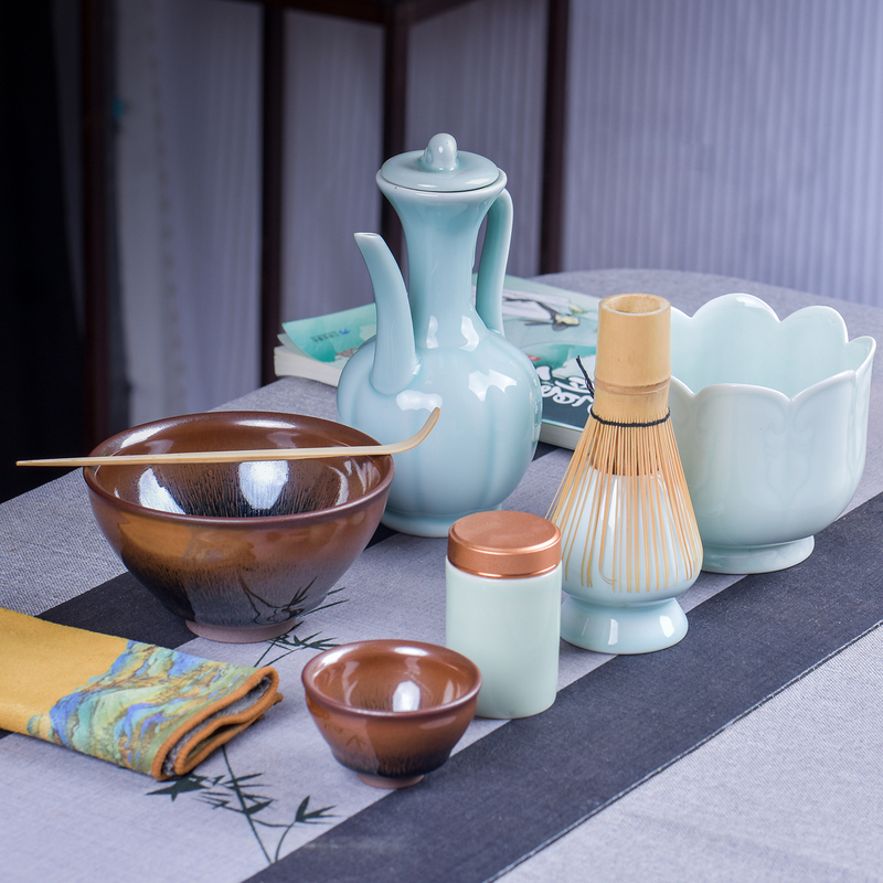 Complete Set of Song Dynasty Tea-Making Tools in a Gift Box, Including a Black Gold Tea Cup, Tea Ceremony Accessories, Tea Art Activities, Tea Entertainment, and Storage Box Set