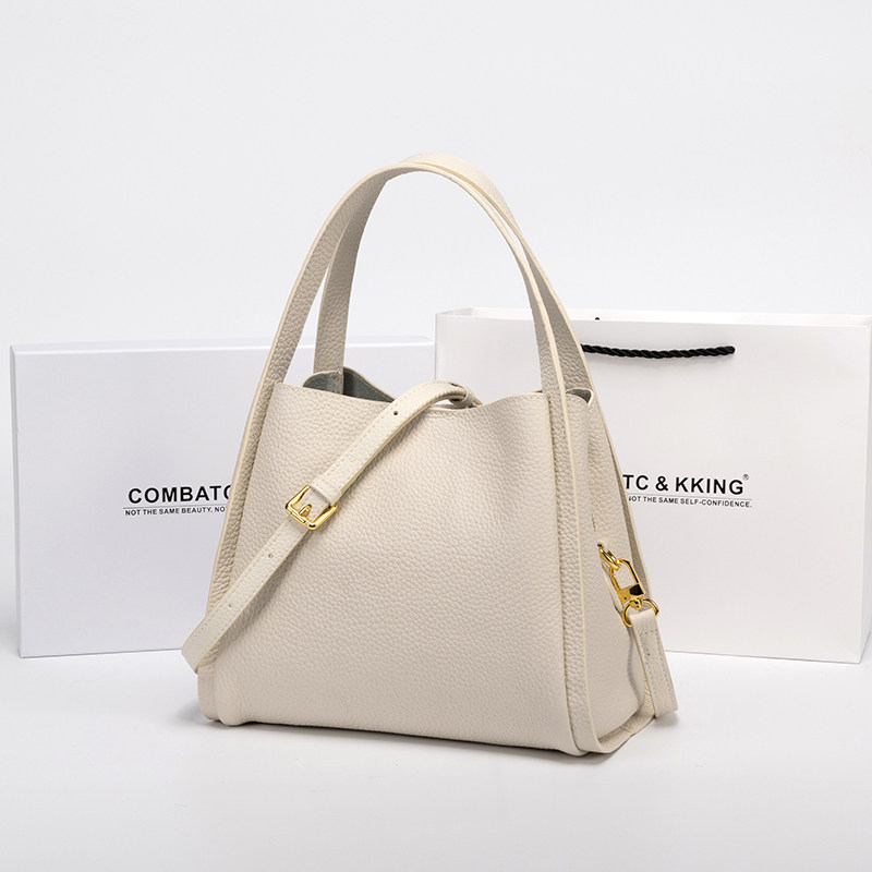 Combatc&Kking First-Layer Leather Bag 2025 New Large-Capacity Handbag Crossbody Tote Mom Bag Gift