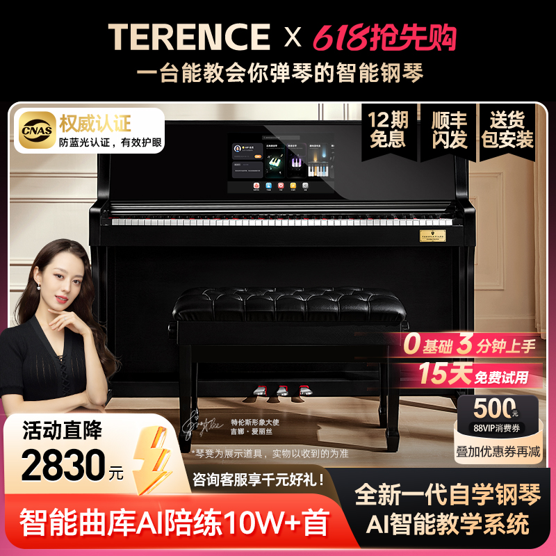 ジーナはテレンス・アイのスマートピアノを推奨しています。88鍵のヘビーハンマーの初心者向け子供用大人用家庭用スマートピアノです。