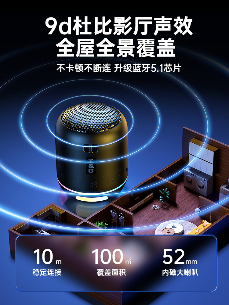 Wireless Bluetooth Speaker Mini Portable Outdoor Subwoofer High Quality Sound Long Battery Life Card Slot