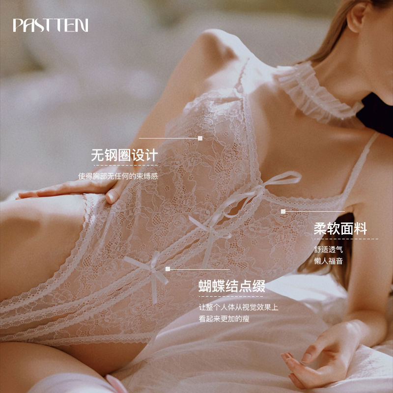 Shapewear Tummy Control Waist Cincher One-Piece Sleepwear Lingerie Camisole Sexy Lace Wireless Bra for Women