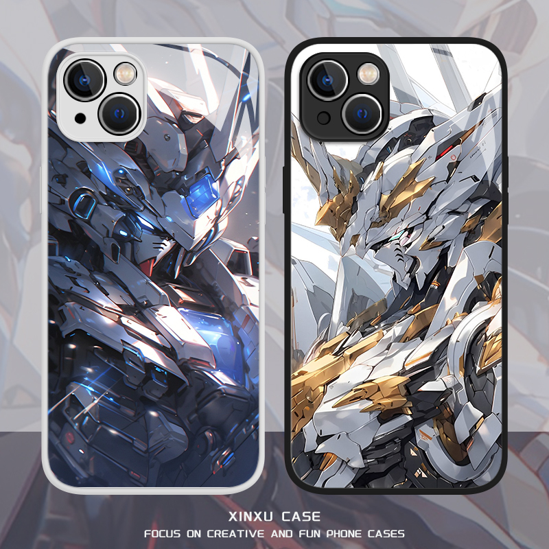 Gundam Phone Case for Apple 15 Mobile Suit iPhone 14 Pro Max Mecha 13Mini Boys 12 New Model X Trendy Brand 8Plus Anime Xr Two-Dimensional XS Men 7 High-End Feel 11 Applicable 6