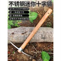 European American and German imported technology small hoe stainless steel cross pick outdoor bamboo shoot digging and soil loosening artifact multi-function