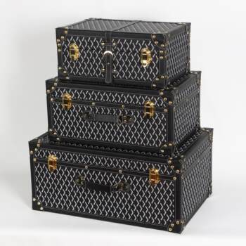 Cloakroom storage box handheld storage box leather retro storage box model room storage box decorative ornaments