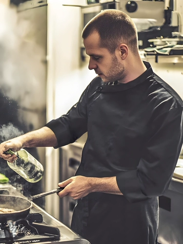 Комбинезон шеф-повара с короткими рукавами, высококачественная одежда для шеф-повара, мужская кухня, кейтеринг, западный ресторан, униформа главного шеф-повара, рукав три четверти, черный