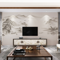 Gold medal new Chinese style TV background wall wallpaper Zen ink landscape living room sofa mural study bedroom