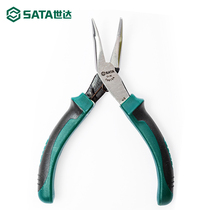 Shida SATA Tools Labor-saving Mini Bend Nose Pliers 5 5-inch Special-shaped Elbow Point Nose Pliers Bend Mouth 45 Degree*