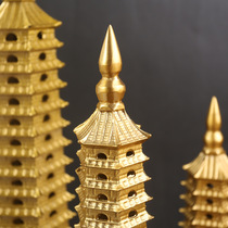 Pure copper Wenchang Tower ornaments pure copper nine-story tower 13-story tower office desk office decoration 13-story large size