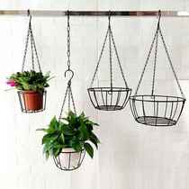 Iron simple art hanging basket flower pot hanging rack hanging orchid hanging rack succulent hanging basket pothos flower pot hanging balcony flower rack