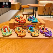 Creative alloy kart key chain pendant doll car hanging chain school bag accessories couple small gifts