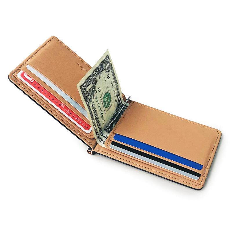 Korean Style New Men's and Women's Pu Leather Flip Card Holder Creative Beauty Wallet Metal Clip Bag Foreign Trade a