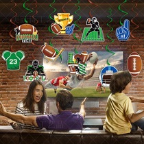 New Super Bowl football party decoration spiral hang tag American football theme fan party decorations
