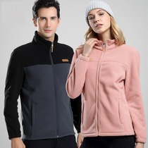 Factory direct sales warm fleece jackets for men and women outdoor polar fleece jackets for couples winter thickened cardigan fleece jackets