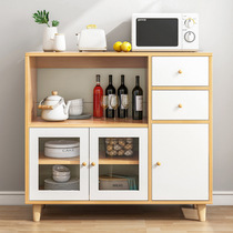 Kitchen microwave oven rack household floor-standing multi-layer storage rack pot and cupboard with glass storage cabinet