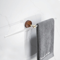 Bathroom punch-free towel bar acrylic bathroom towel rack walnut creative light luxury single-pole paper towel hook