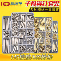 304 stainless steel nut and nut locking screw set nickel plated nut and nut rivet menu album copper plated butt screw