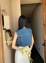 MADEINOST Guangzhou Thirteen Lines 2023 Womens New Summer Retro Style Denim Jacket Womens Short Vest