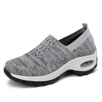 2020 spring and summer new style rocking shoes breathable mesh casual sports shoes thick-soled non-slip soft-soled womens shoes one-step shoes