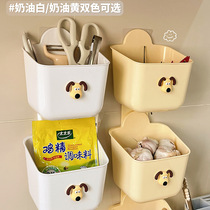 Kitchen onion ginger and garlic storage box wall-mounted storage rack ginger and garlic storage basket on the wall multi-functional hanging basket artifact
