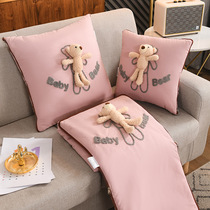 Three-dimensional bear pillow quilt dual-purpose cartoon pillow doll four-season pillow quilt manufacturer direct sales cushion quilt