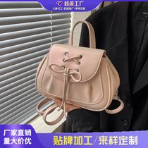 Ballet style bag womens bag 2024 new design niche super hot backpack pleated lightweight small backpack