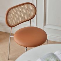 Medieval rattan chair Nordic solid wood home dining chair cafe casual designer retro restaurant learning