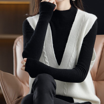 Spring new style net loose vest slimming pullover net color waistcoat knitted sleeveless white vest layering trend