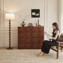 French retro mid-century style living room wall storage cabinet solid wood sideboard TV cabinet storage cabinet combination bucket cabinet