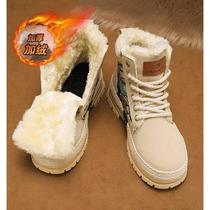 Mid-calf snow boots winter womens velvet thickened short boots 2024 new thick-soled Martin boots warm woolen cotton shoes