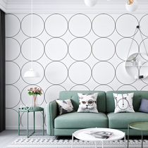 Nordic style wallpaper artistic geometric circular grid ins female Harajuku style Japanese style B&B guest room background wallpaper