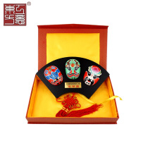 Chinese-style fan-shaped Peking opera facial makeup pendant Sichuan cuisine restaurant home decoration overseas business gift